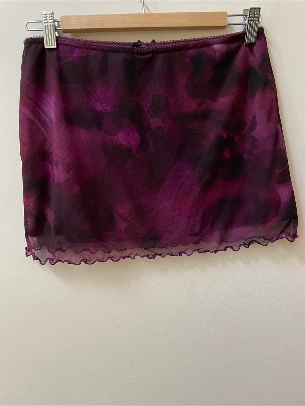 UO Pink Floral Print Micro Mesh Mini Skirt - Picture 4 of 6